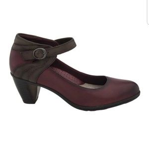 Earth Garnet Wine soft leather mary jane pump